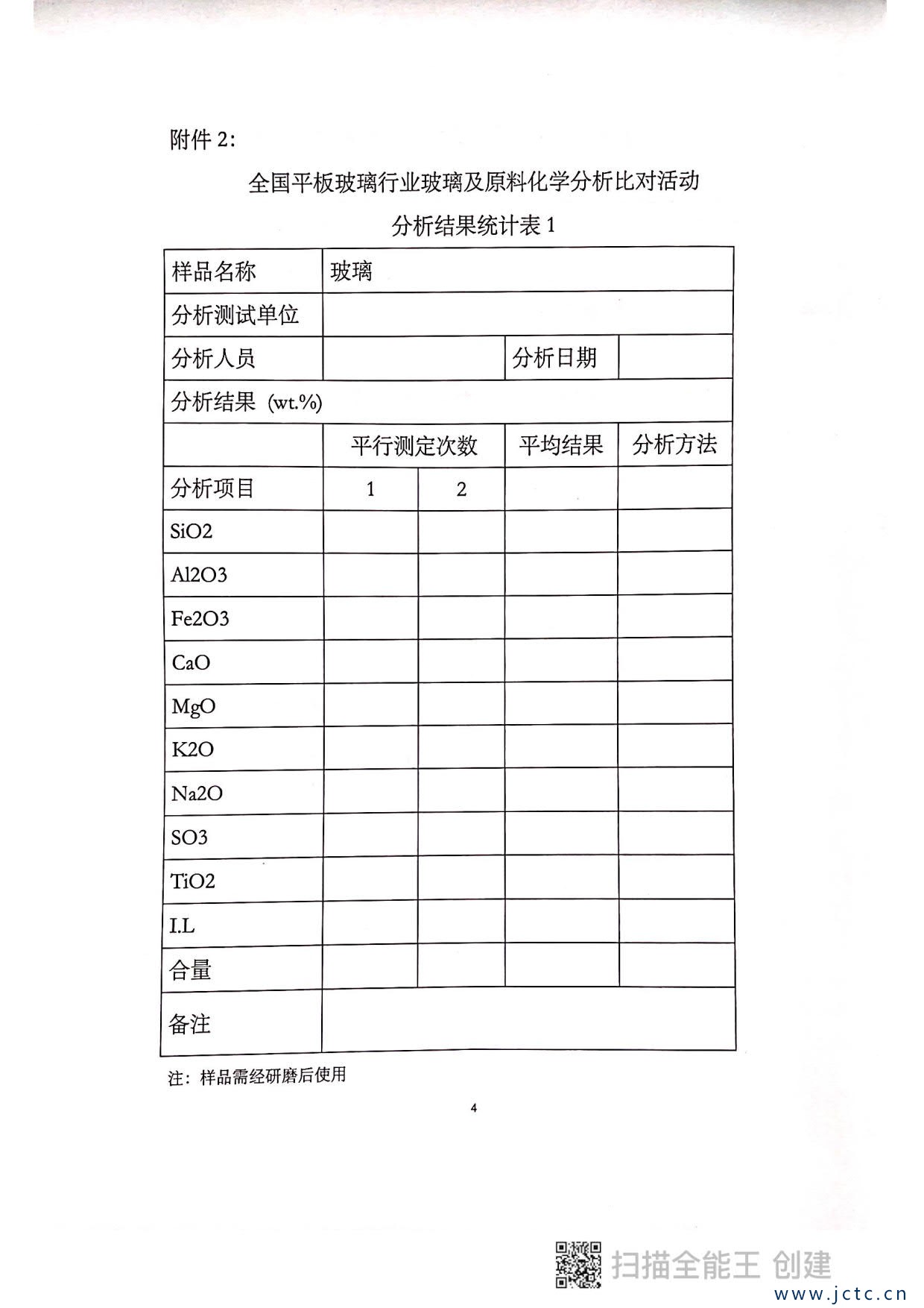 關于開展第二屆全國平板玻璃行業(yè)原料化學分析對比活動的通知_4.jpg